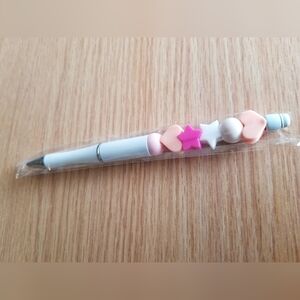 Cute Multicolor Beaded Heart & Stars Pen